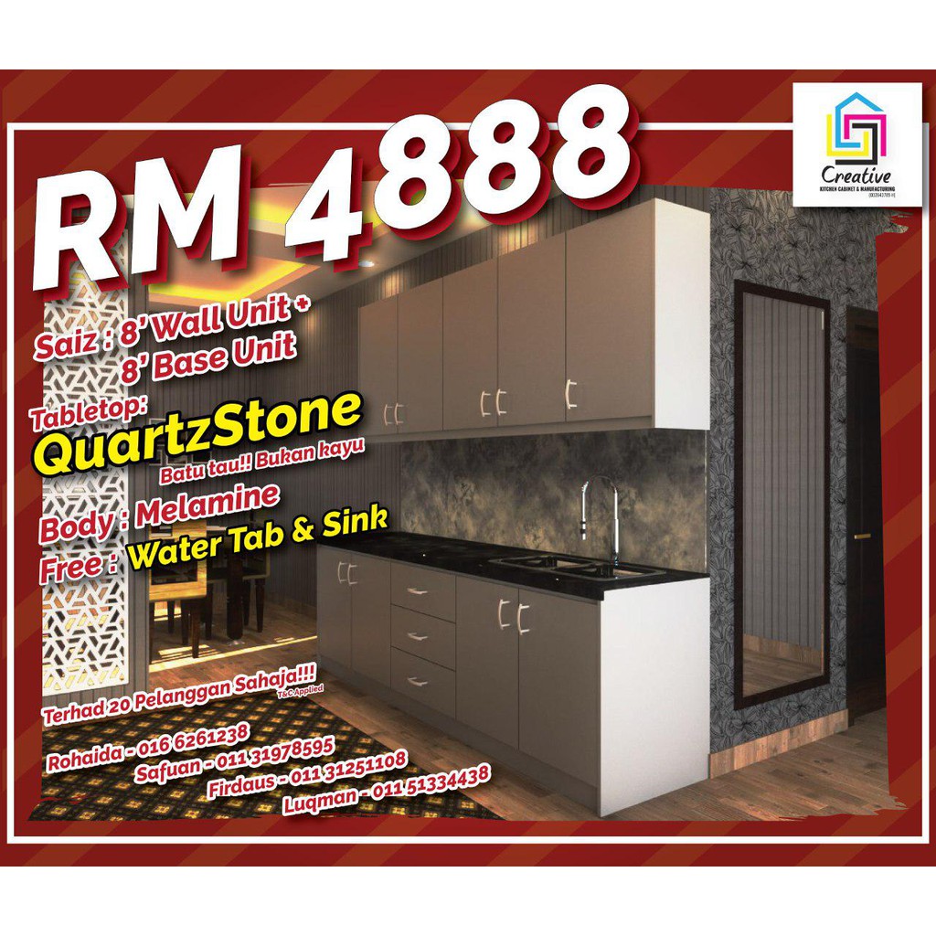 Kabinet Dapur Promo Kitchen Cabinet Buang Harga Direct Kilang