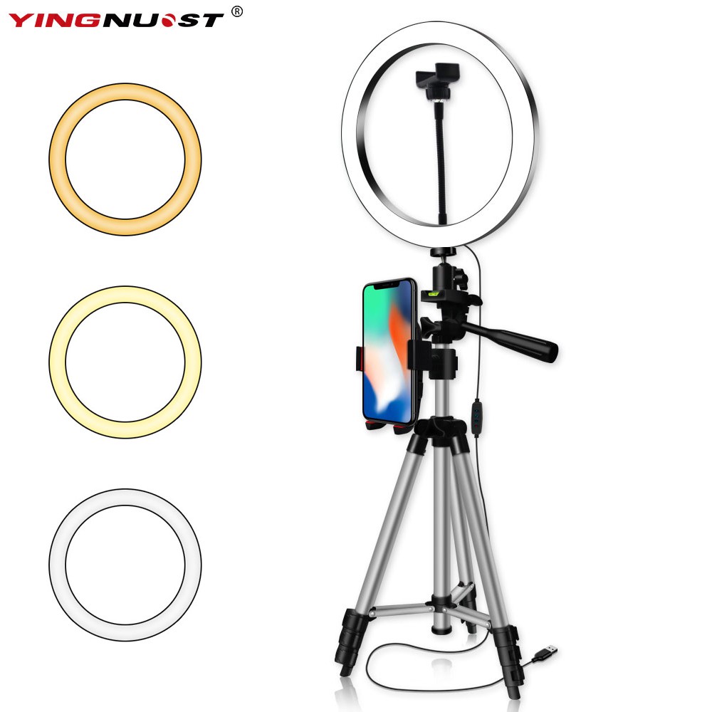 26CM LED Ring Flash Light with Stand Dimmable Lighting Kit For Makeup Live Hot