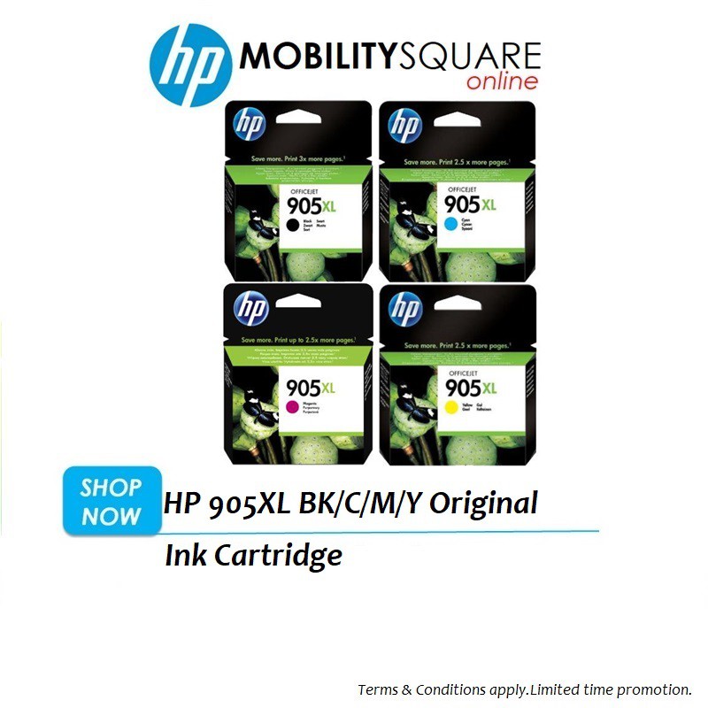 HP 905XL Original BK/C/M/Y Ink Cartridge T6M17AA/T6M13AA/T6M09AA/T6M05AA