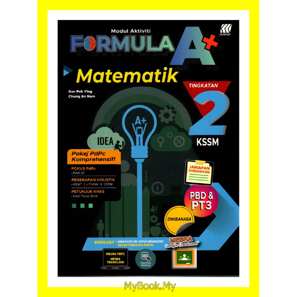 Myb Buku Latihan Modul Aktiviti Formula A Kssm Tingkatan 2 Matematikmathematics Dwibahasa 