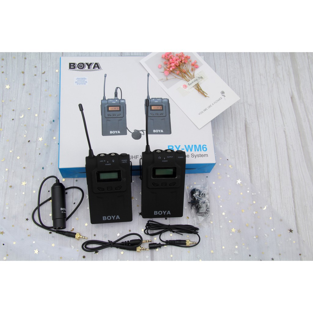 BOYA BY-WM6 Ultra High Frequency UHF Wireless Lavalier Microphone ...