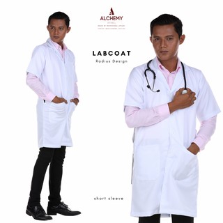 (READY STOCK) Lab Coat Straight Cut @ White Coat for Men - SHORT SLEEVE