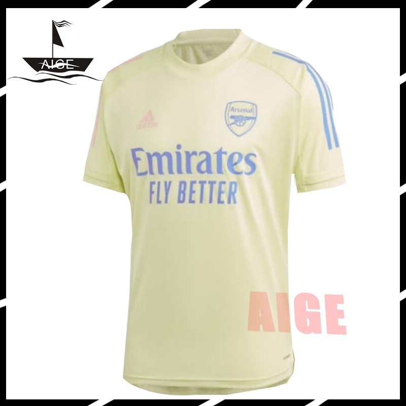 arsenal training shirt yellow