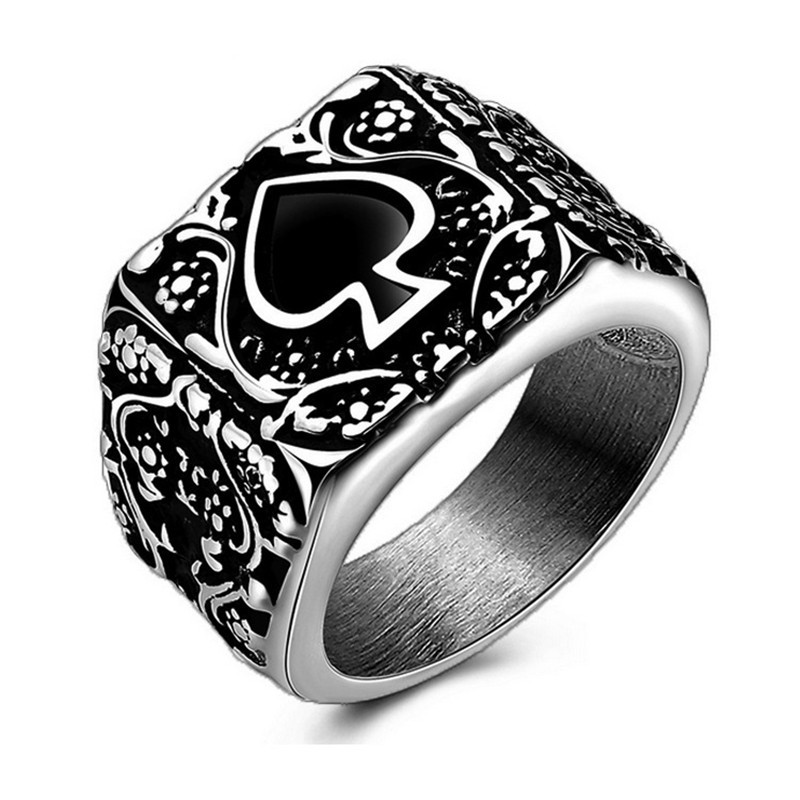 Men White Gold Plated Silver Skull Head Punk Open Band Ring Thumb Ring for Boy