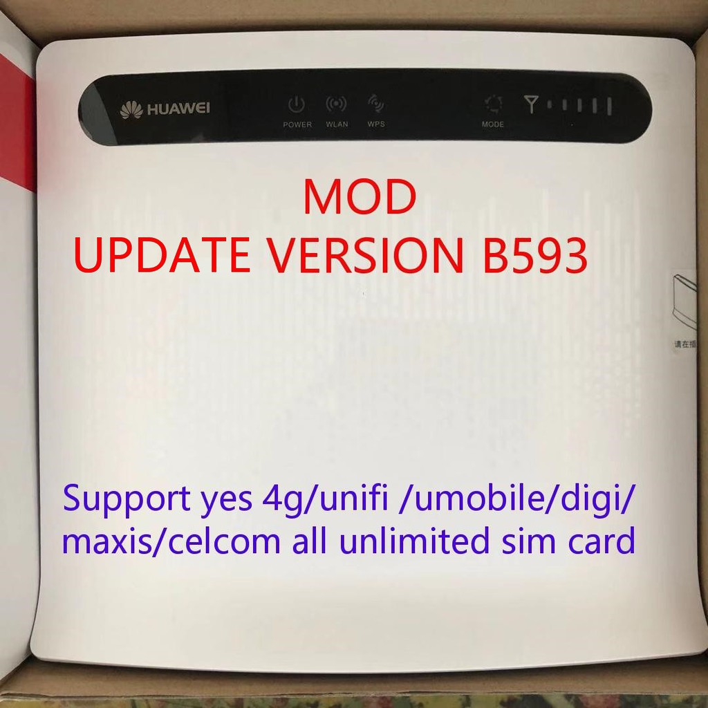 Mod Unlocked Huawei B593 B593 850 Used Update Version B593 22 New 4g Lte Cpe Router Modify Hotspot Unlimited All Shopee Malaysia