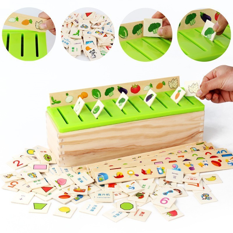 Montessori Wooden Knowledge Classification Box Montessori Teaching ...