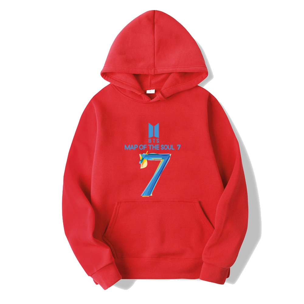 bts hoodie red