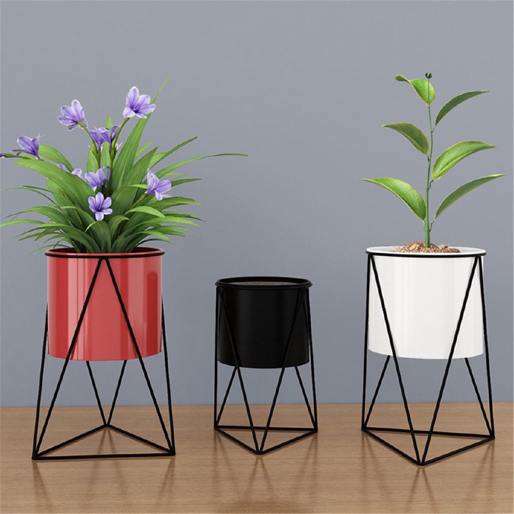 Geometric Metal Flower Pot Stand Chic Indoor Garden Plant Holder