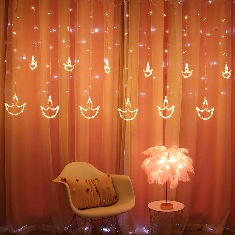 【Ready Stock】Light Lamp LED Curtain Lamp Christmas Fairy String Light LED Muslim EID Hari Raya Lampu Curtain Diwali Birthday Ramadan Wedding Party Halloween Decor Garland