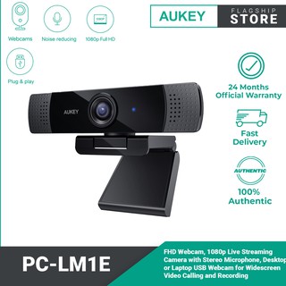 AUKEY PC-LM1E FHD Webcam 1080p Live Streaming Camera with Stereo Microphone Laptop USB Webcam