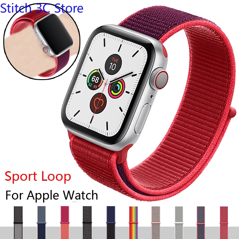 Strap For Apple Watch Band 4 5 3 44mm 40mm Sport Nylon Bracelet Apple Watch 42mm 38mm Iwatch Series 5 4 3 Watchband Shopee Malaysia