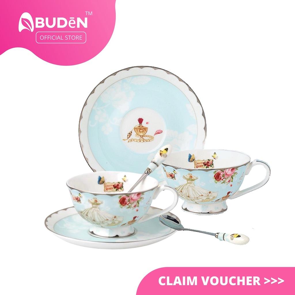 Porcelain English Tea Cup Set Tea Set English Style European Pink Flower Tea Cup Saucer Set Rose