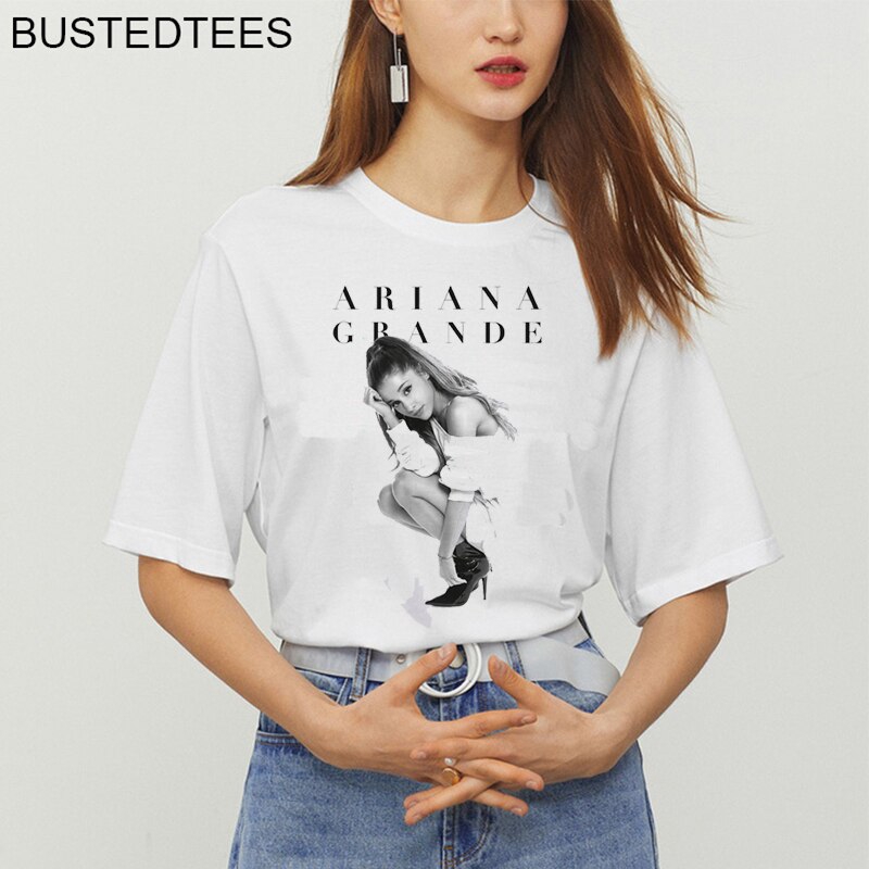 2021 New Women Ariana Grande T-shirts Casual Harajuku Love Printed Tops ...