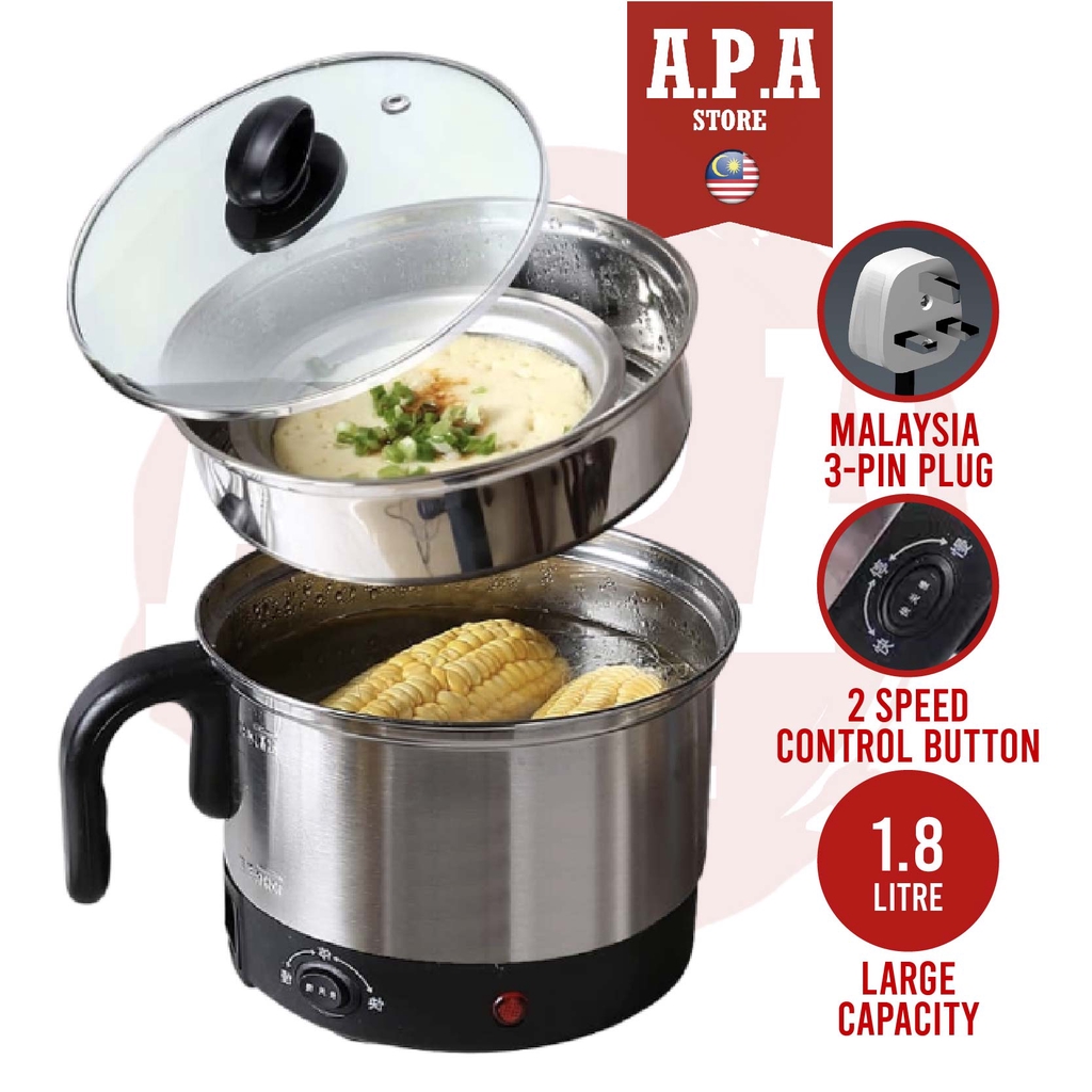 Multifunction Stainless steel electric cooker comes with steamer tray