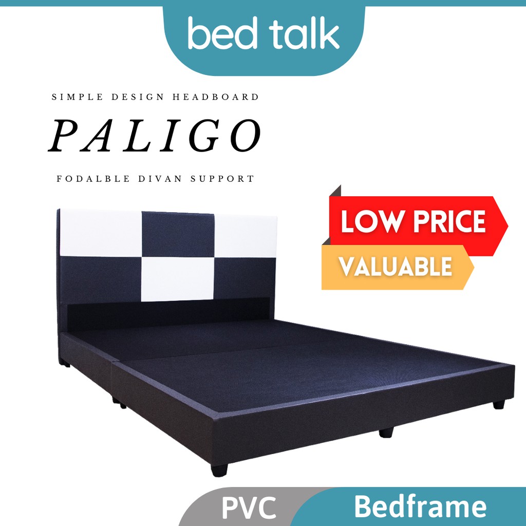 BEDTALK Paligo Bedframe / Bed Furniture / PVC leather / Rangka Katil / Single / Super Single / Queen / King