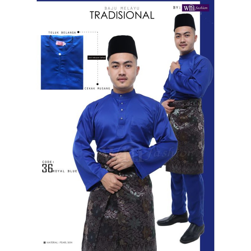 Lelaki Baju Melayu Teluk Belanga Tradisional Baju Raya Mintak Dikecam
