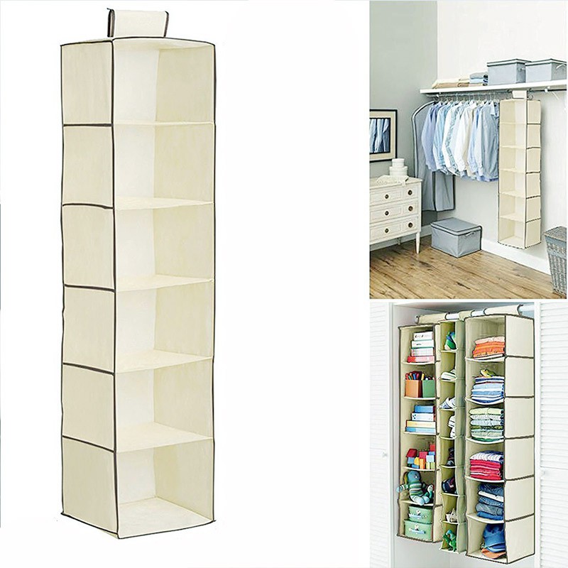 Home Cabinet Multi Layer Non Woven Clothes Storage Bag Hanging