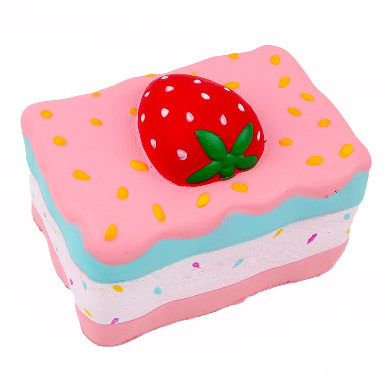 Squishy Square Strawberry Cake Soft Pu Scented Slow Rebound Decompression Toy For Big Kids Slow Rising Square Bread Shopee Malaysia