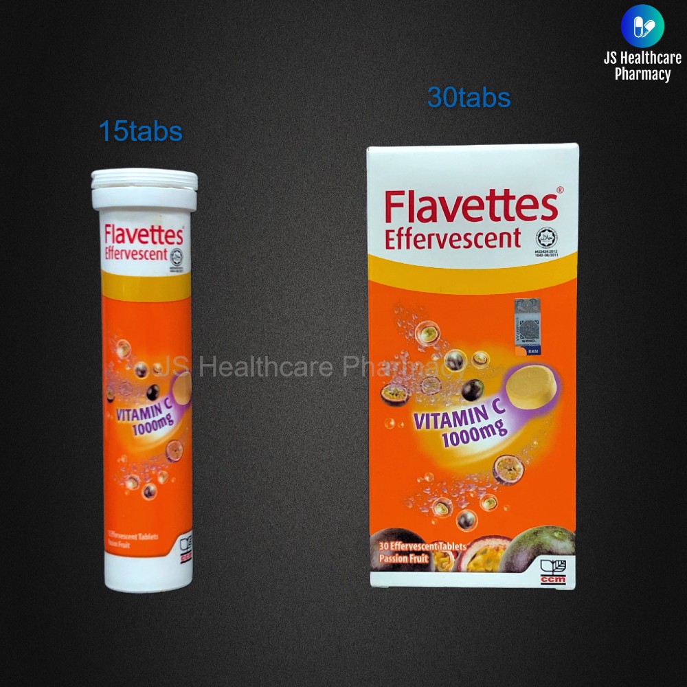 Flavettes Effervescent Vitamin C 1000mg Passion Fruit Flavour 15tabs 30tabs Shopee Malaysia