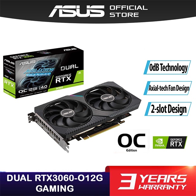 ASUS Dual NVIDIA GeForce RTX3050 - O8G 8GB / RTX3060 - O12G 12GB DDR6 ...