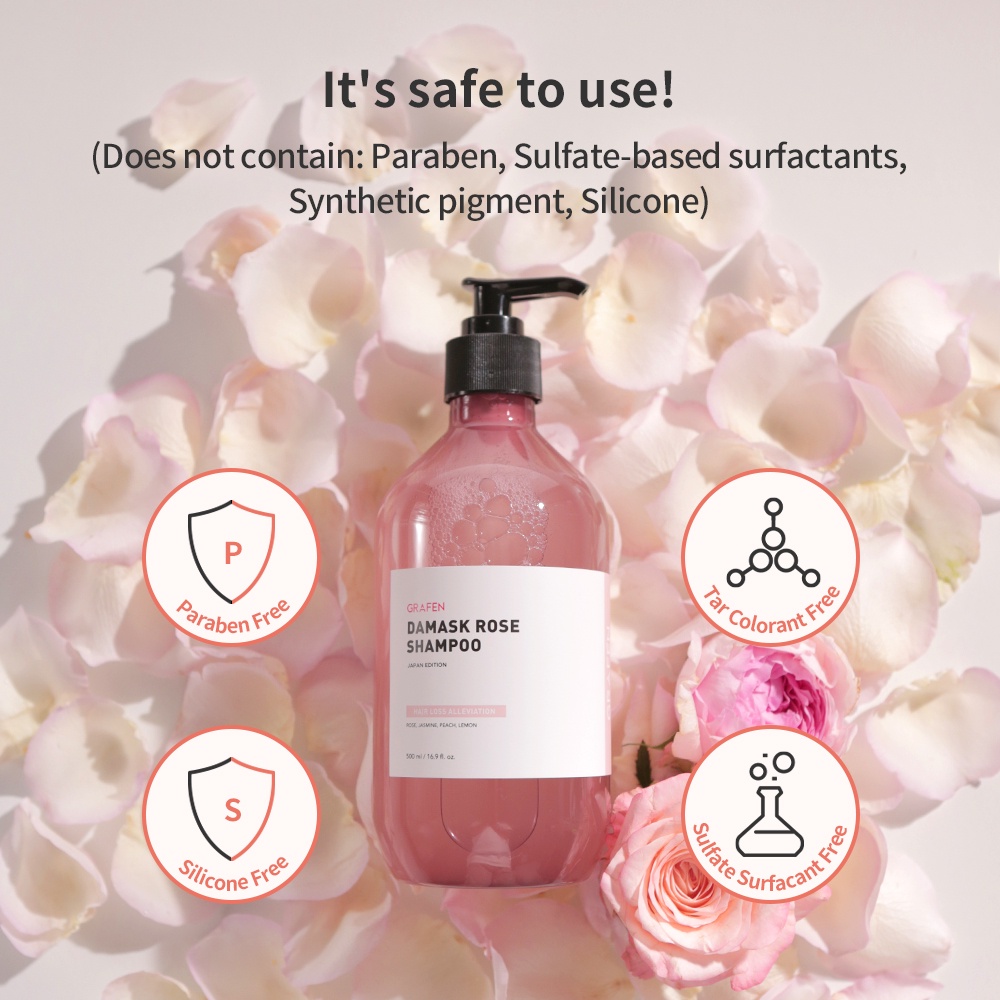[GRAFEN] Damask Rose Perfume Shampoo 500ml [ Hair Loss Prevent, 100