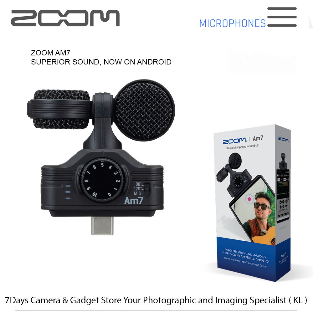Zoom Am7 Mid-Side Stereo Microphone for Android Devices with USB-C ...