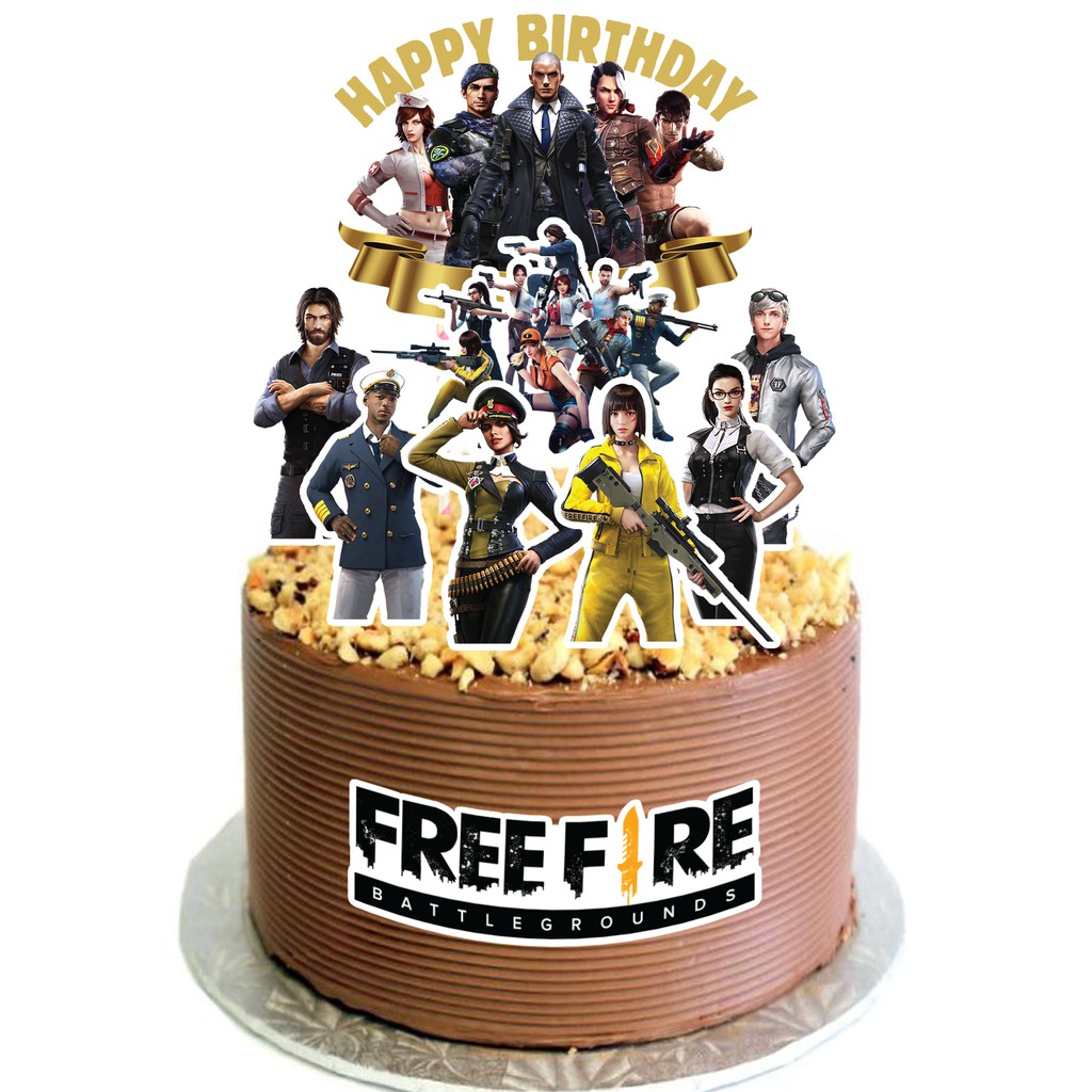 FREE FIRE High Quality Paper Cake Topper Kek Cake Decor Cupcake Topper