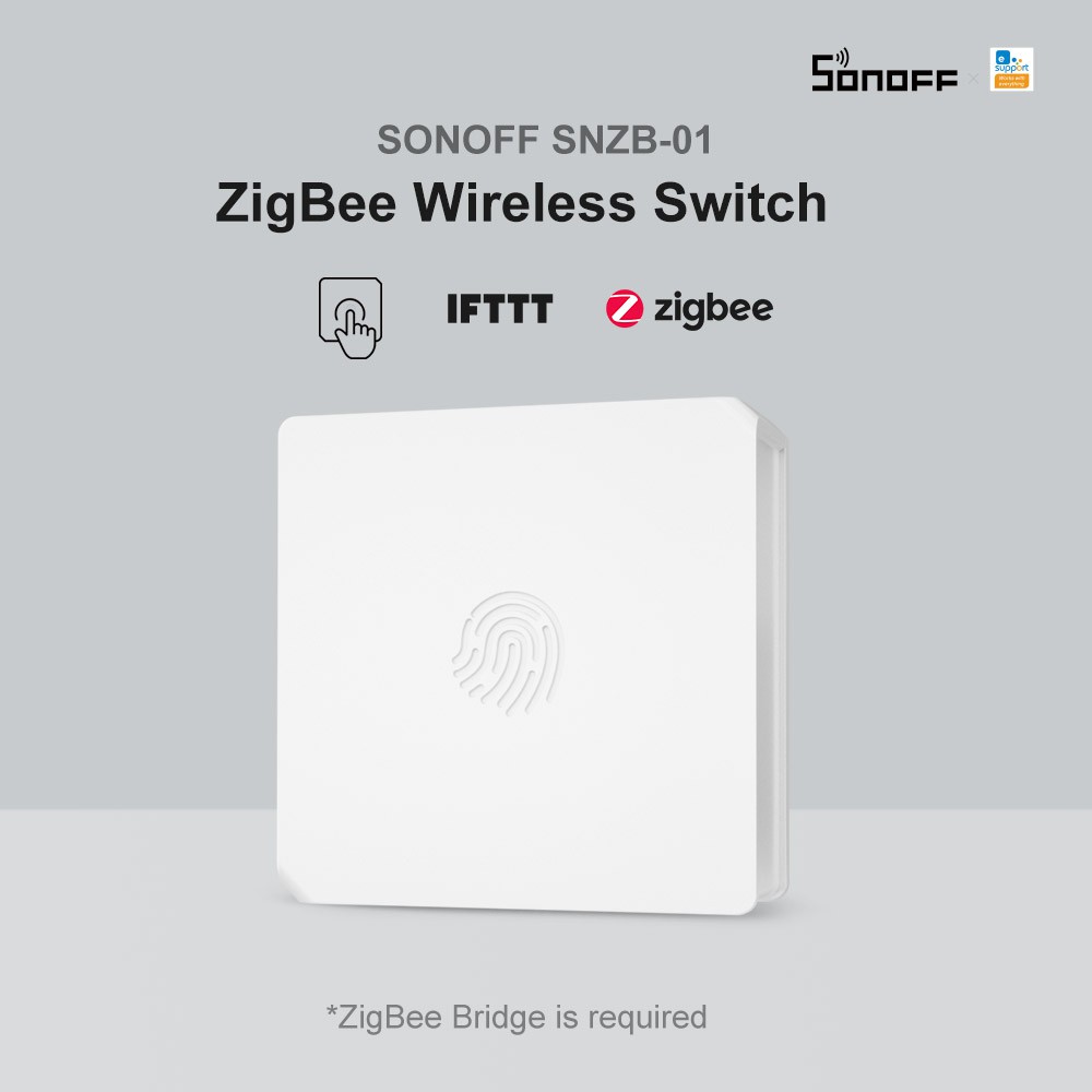 SONOFF SNZB-01 Zigbee Wireless Switch Three Actions Hand Button One-tap ...