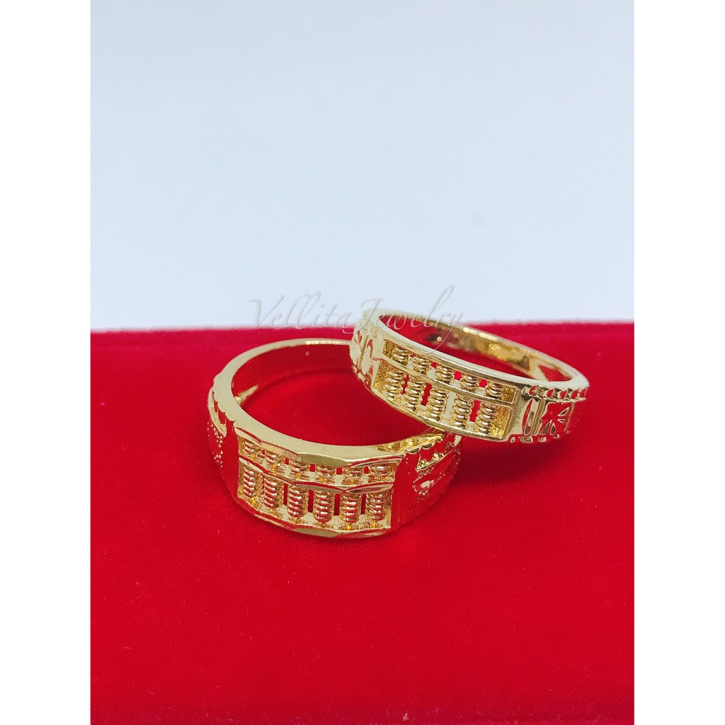 999.9 Gold Plated Abacus Ring 4mm&6mm 【Cincin Sempoa/算盘戒指】 | Shopee ...