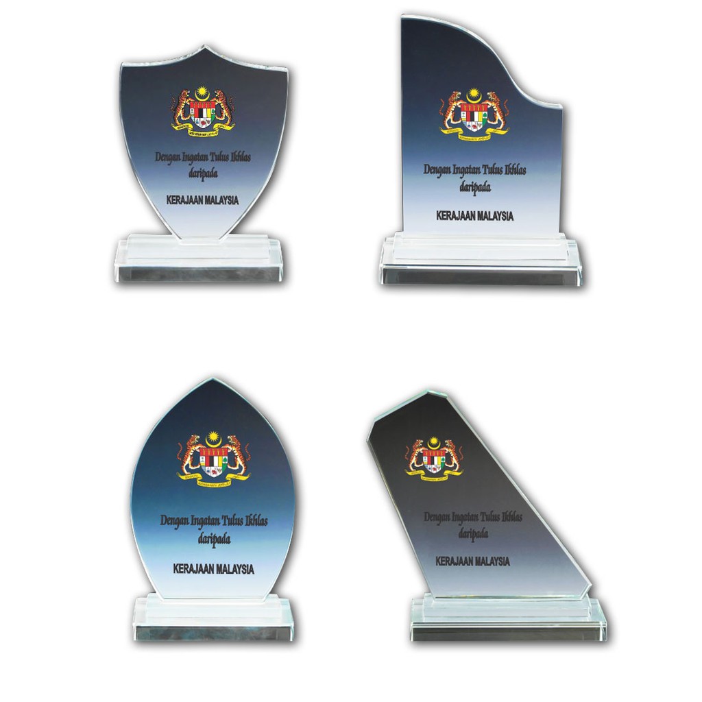 Exclusive Crystal Plaque NNP169C016 C014 C019 C020 Trophy Souvenir Gift Trofi Hadiah Cenderahati