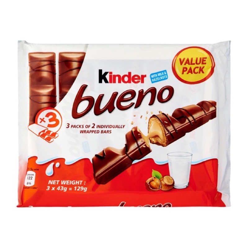 Kinder Bueno Original White Value Pack 3 X 43g | Shopee Malaysia