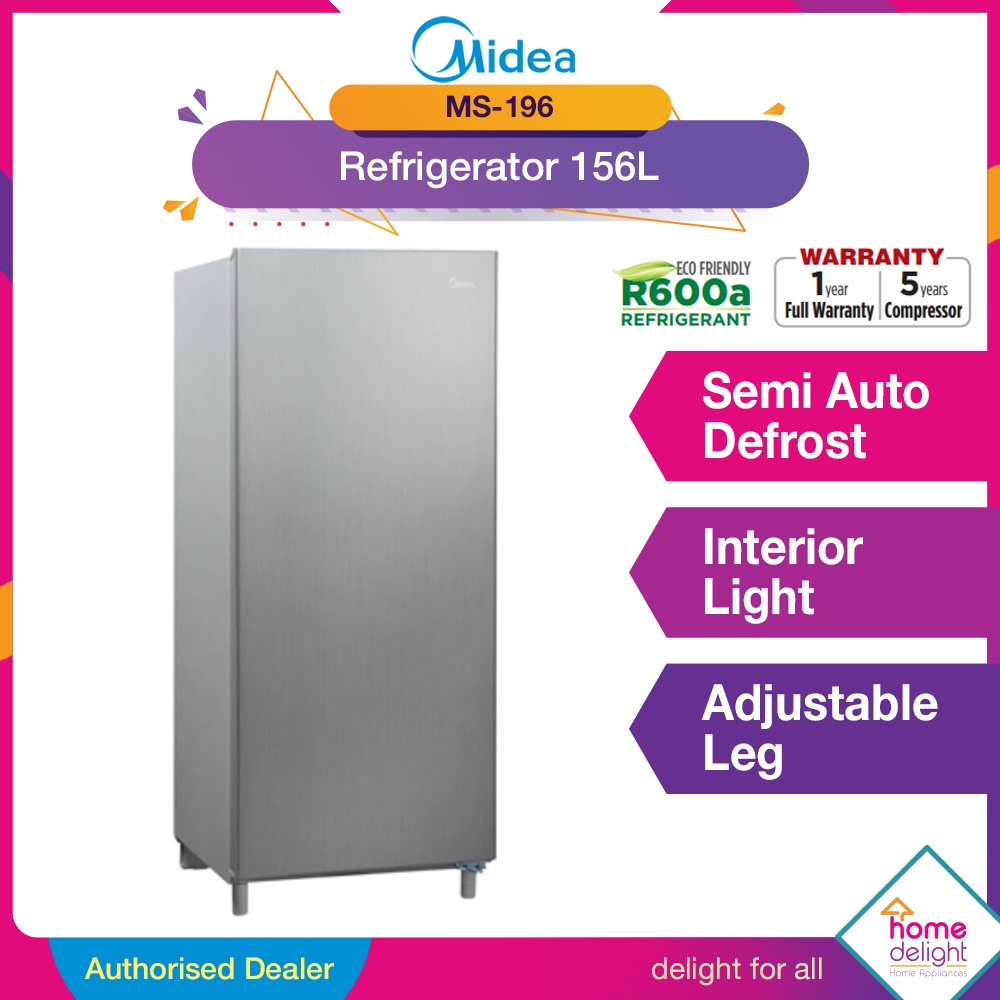 Midea Single Door Fridge 156l Ms 196 Ms196 Shopee Malaysia