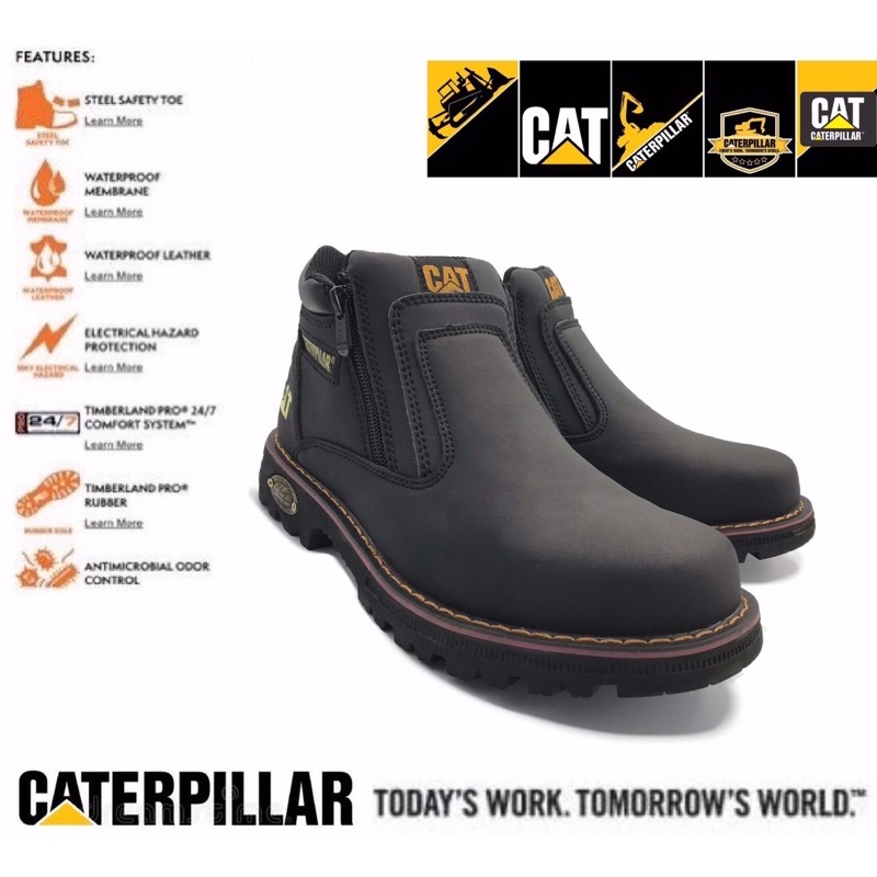Premium Quality CAT Caterpillar Safety Boot / Kasut Safety Caterpillar Steel Toe Cap Midsole Tahan L