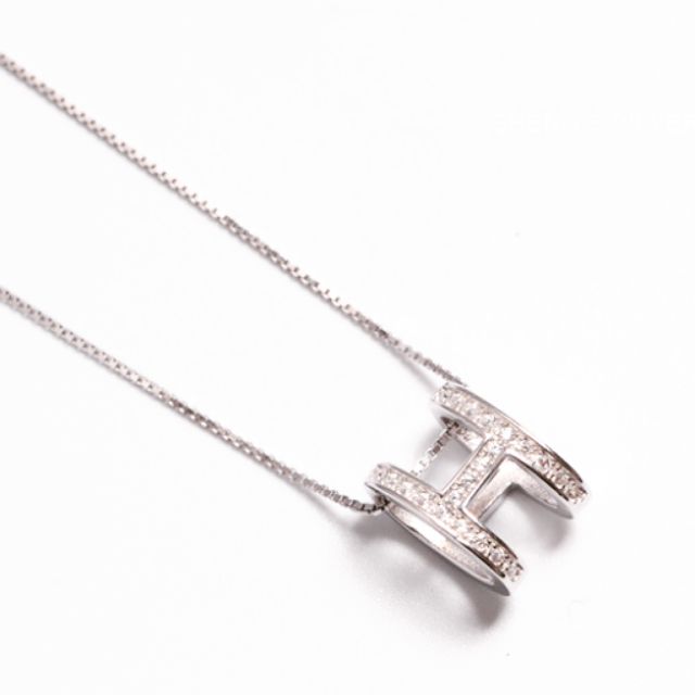 SSA Korean 925 Silver Letter H Pendant Rhinestone Vintage Trendy Female Necklace AH7