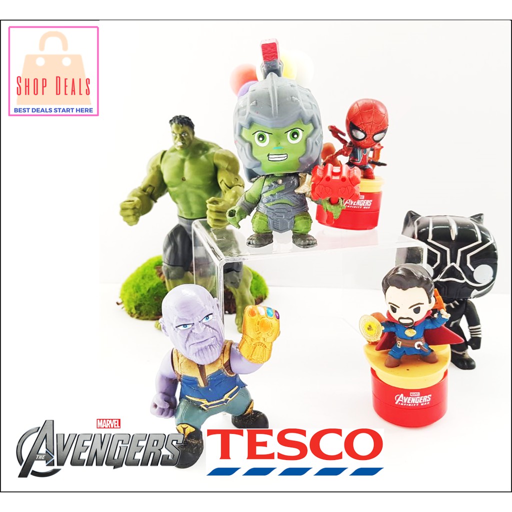 Marvel Avengers Figures Toys Display Stamp Tesco Hulk Ragnarok Dr