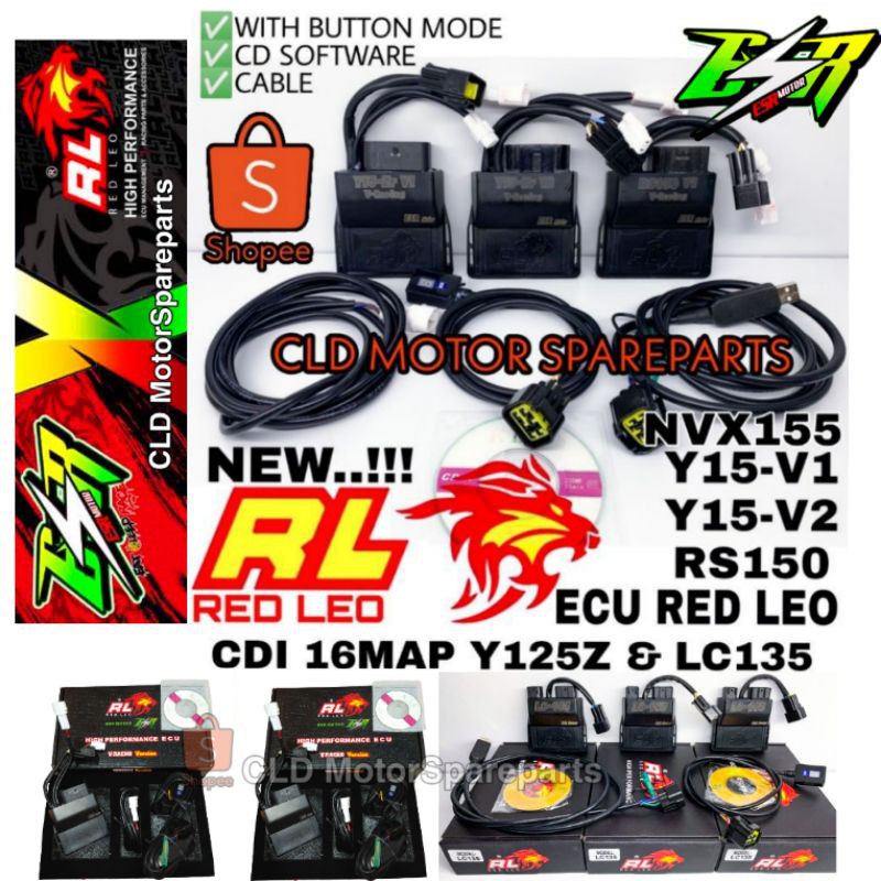 Ecu Cdi Red Leo Y15zr Y15 V1 V2 Rs150 Nvx155 Lc135 16map Y125z 16map Esr Motor Racing Malaysia