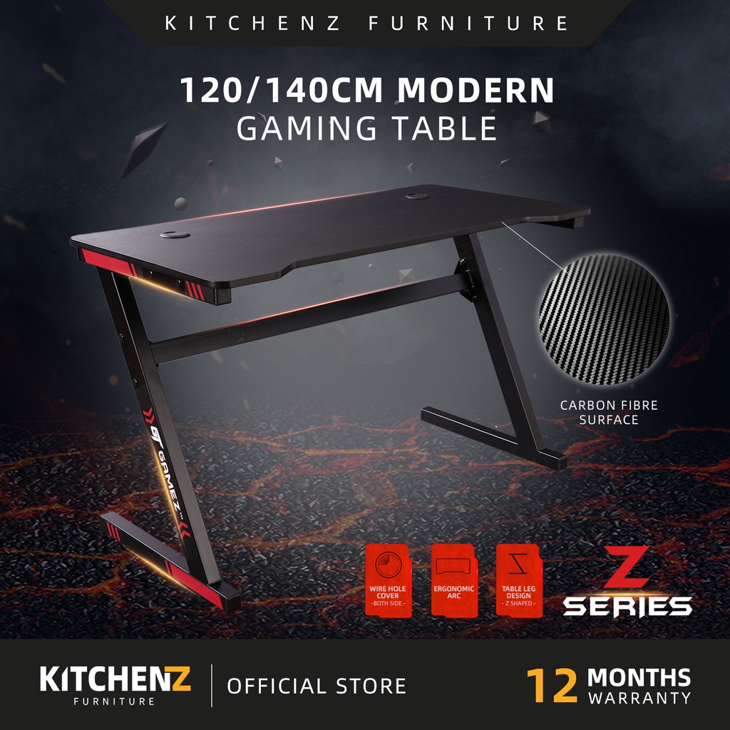 GTGAMEZ Z Series Gaming Table LED meja gaming Office Table meja belajar
