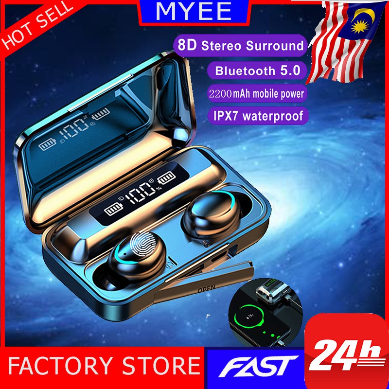 9D HiFi TWS Bluetooth Earphone 5.0 Wireless Headphone 9D Stereo Sports