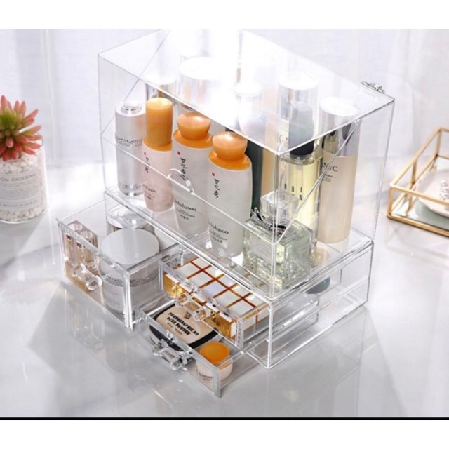 Square Large Dustproof Cosmetic Organizer Makeup Organizer Top Laci acrylic box desktop drawer