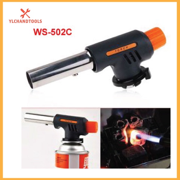 WS-502C MULTI PUSPOSE AUTO BUTANE GAS GUN TORCH+4 CAN BUTANE GAS