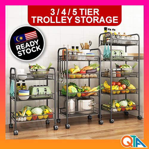 Buy 3 4 5 Tier Trolley Rack Kitchen Storage Rak Tingkat Besi Serbaguna Beroda Bertingkat Bilik Air Mandi Dapur Bawang 0117 Seetracker Malaysia
