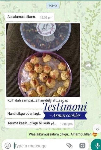 Krkf Ammar Cookies Ombak Rindu Kuih Raya Kacang Badam Shopee Malaysia