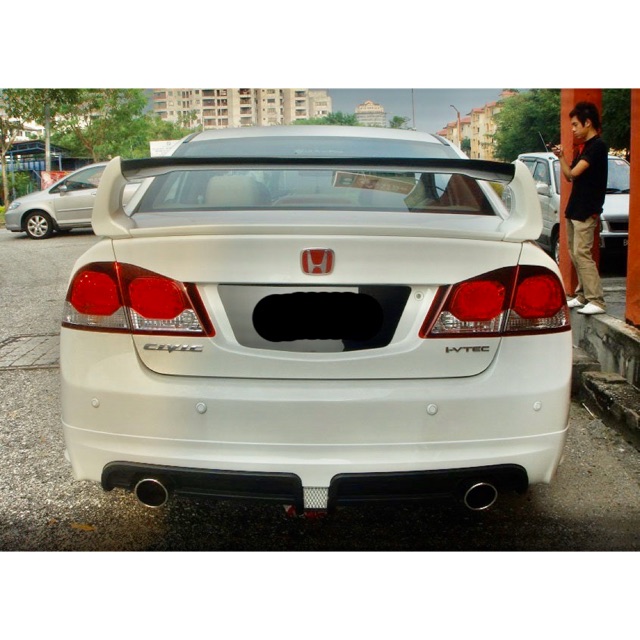 Honda Civic Fd Mugen Rr Rear Skirt Lip Diffuser Led Brake Single Double Hole 06 07 08 09 11 Shopee Malaysia