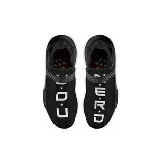 adidas nmd human race black with yellow laces April Samuels