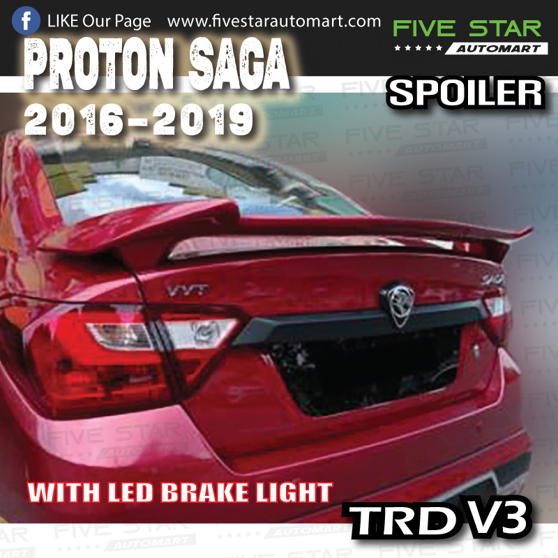 Proton Saga Vvt 2016 Trd V3 Spoiler With Led