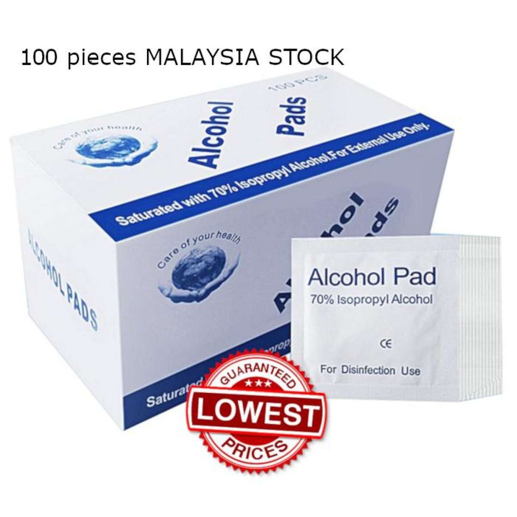 (LONG EXPIRY) 200pcs Alcohol Swab Alcohol Pad Alcohol Wipes Pensterilan Antibacterial Skin