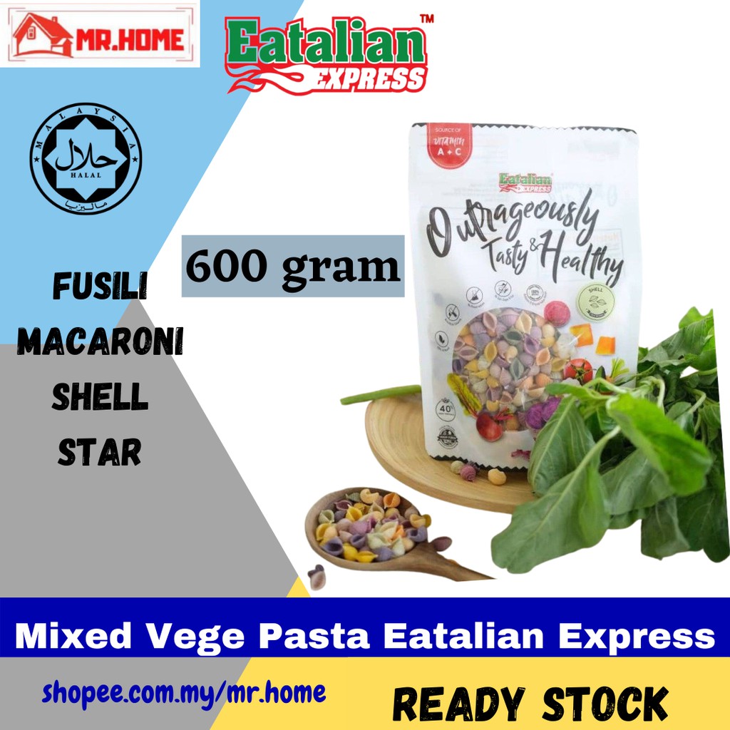 Mixed Vege Pasta Fusili Baby Food Eatalian Express Macaroni/Shell/Star