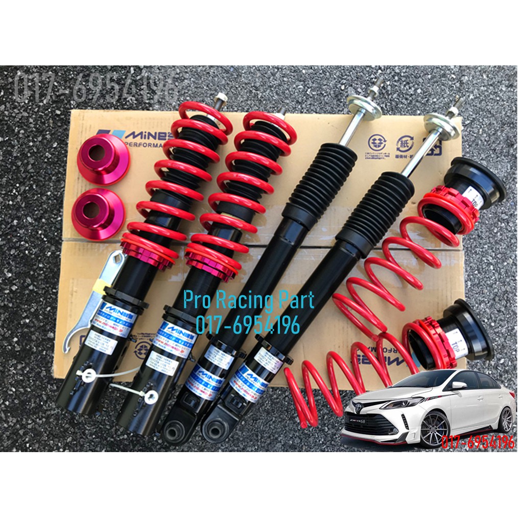 🔥 Toyota Vios 18 NCP150 🔥 Mines Japan Adjustable Hi Lo Spring Soft Hard ...