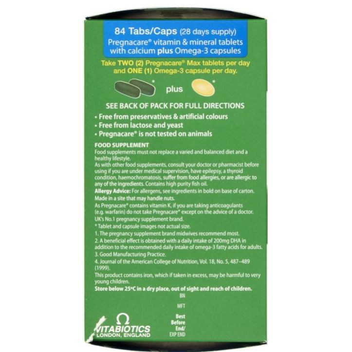 Buy Ready Stock Vitabiotics Pregnacare Max 84 Tablets Seetracker Malaysia