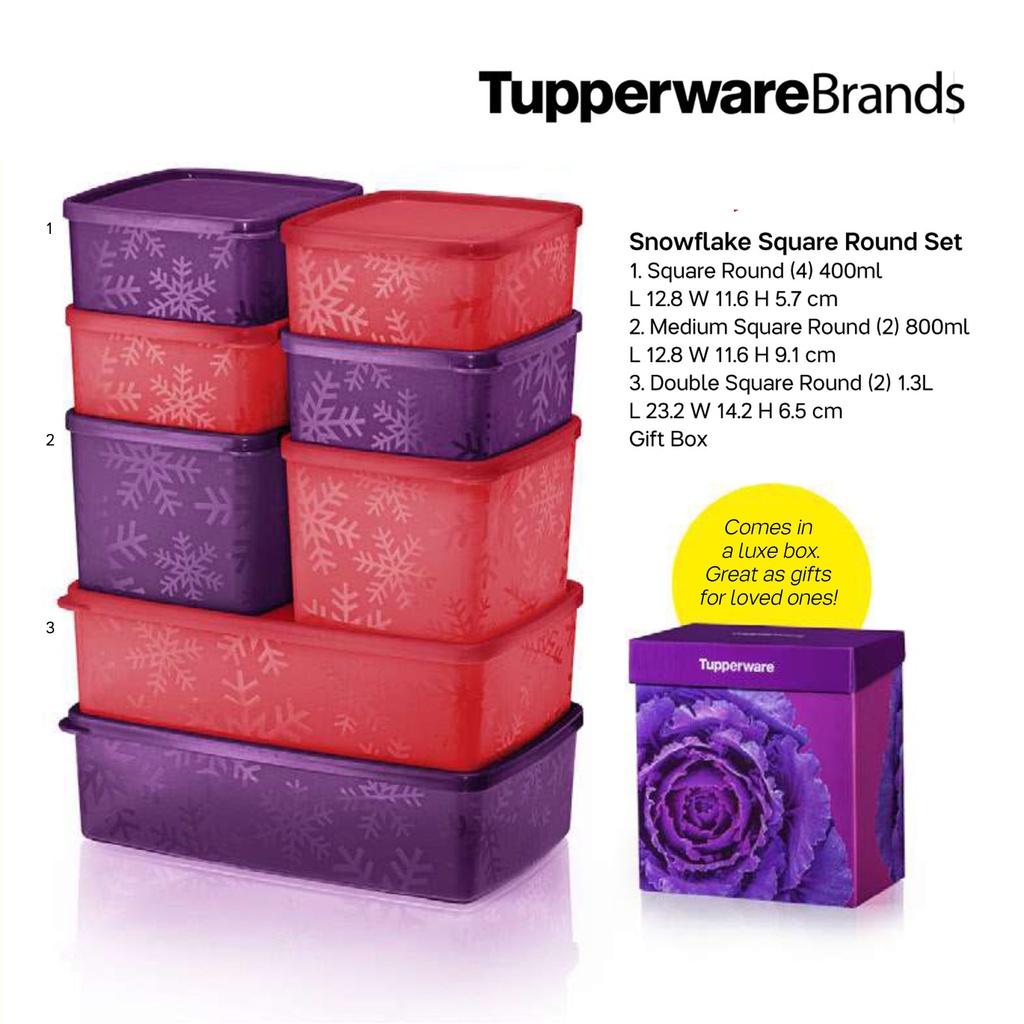 TUPPERWARE Chill Freeze Medium Set (8pcs) / Snowflake Square Round  Set ( 8pcs) /  FreezerMate Small Set (10/12pcs)